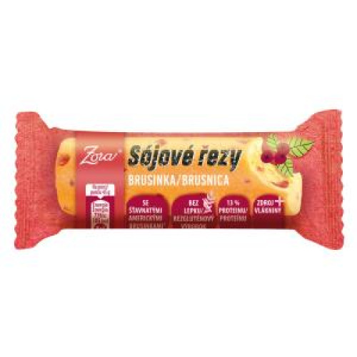 Sójové rezy ZORA s brusinkami 45 g Sójové rezy ZORA s brusinkami 45 g