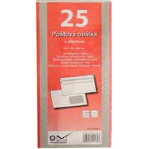 Poštové obálky DL samolepiace, okienko, 25 ks Poštové obálky DL samolepiace, okienko, 25 ks