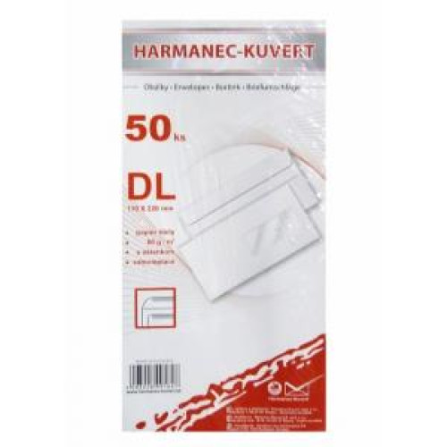 Poštové obálky DL samolepiace, okienko, 50 ks 80g Poštové obálky DL samolepiace, okienko, 50 ks 80g