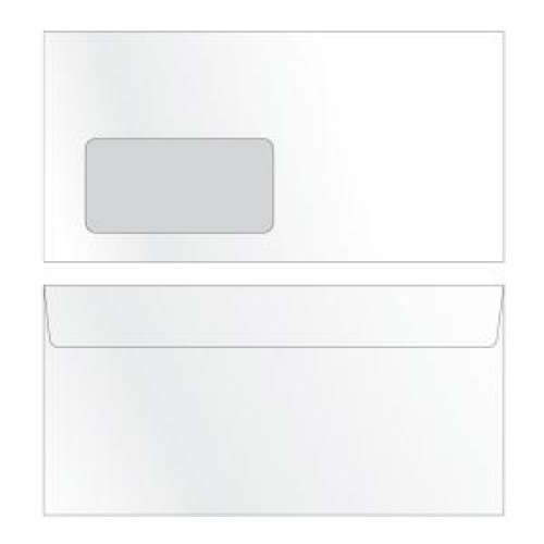 Poštové obálky DL s páskou, okienko vľavo, potlač 1000 ks Poštové obálky DL s páskou, okienko vľavo, potlač 1000 ks