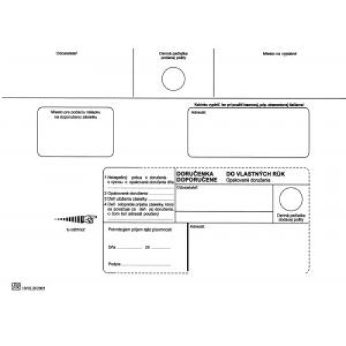 Poštové obálky C5 doručenka do VR OD, Nedoposielať, 100 ks Poštové obálky C5 doručenka do VR OD, Nedoposielať, 100 ks