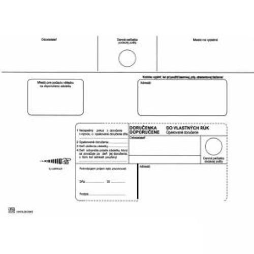 Poštové obálky C5 doručenka do VR OD, Nedoposielať, 1000 ks Poštové obálky C5 doručenka do VR OD, Nedoposielať, 1000 ks