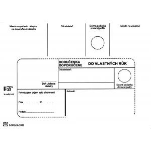 Poštové obálky B6 doručenka do VR bez OD, 100 ks Poštové obálky B6 doručenka do VR bez OD, 100 ks