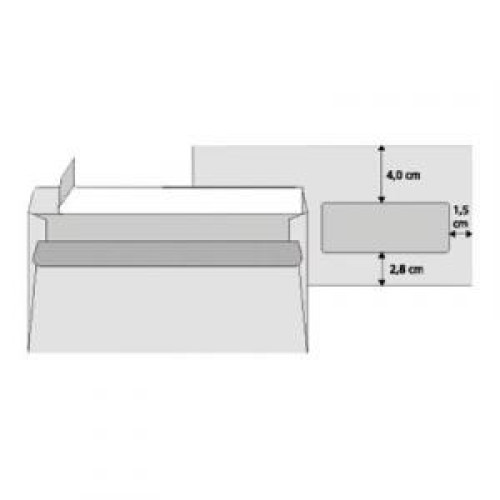 Poštové obálky DL Cygnus s páskou, okienko vpravo, potlač 500 ks Poštové obálky DL Cygnus s páskou, okienko vpravo, potlač 500 ks