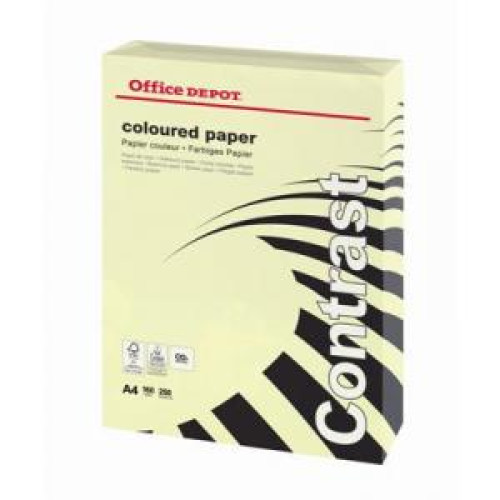 Papier Office Depot Contrast pastelová žltá, A4, 160 g Papier Office Depot Contrast pastelová žltá, A4, 160 g