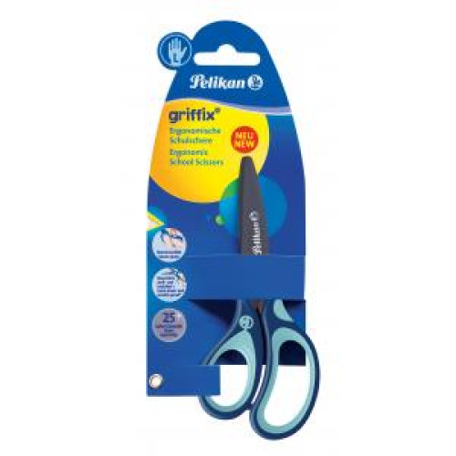 Nožnice Pelikan Griffix pre ľavákov v blistri modré