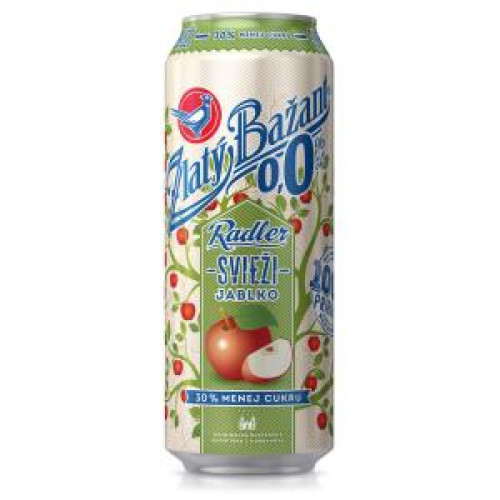 Pivo Zlatý Bažant 0% nealko radler 6 x 0,5 ℓ Jablko plechovka Pivo Zlatý Bažant 0% nealko radler 6 x 0,5 ℓ Jablko plechovka