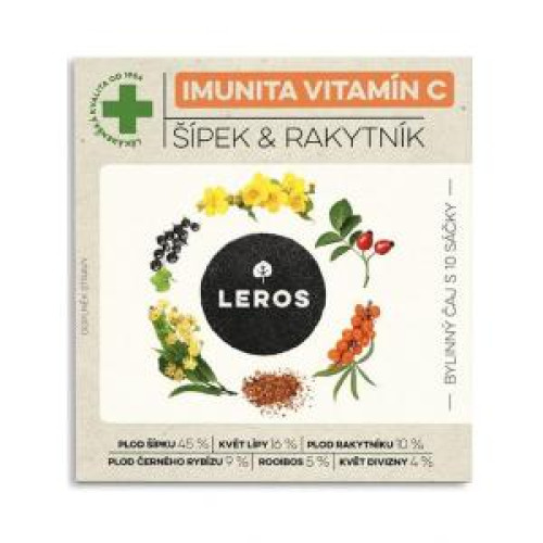 Čaj LEROS bylinný Natur Imunita Vitamín C šípka & rakytník HB 10 x 1,5 g Čaj LEROS bylinný Natur Imunita Vitamín C šípka & rakytník HB 10 x 1,5 g
