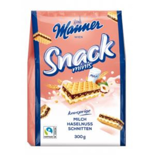 Oblátky Manner Snack Minis lieskovoorieškové 300 g Oblátky Manner Snack Minis lieskovoorieškové 300 g