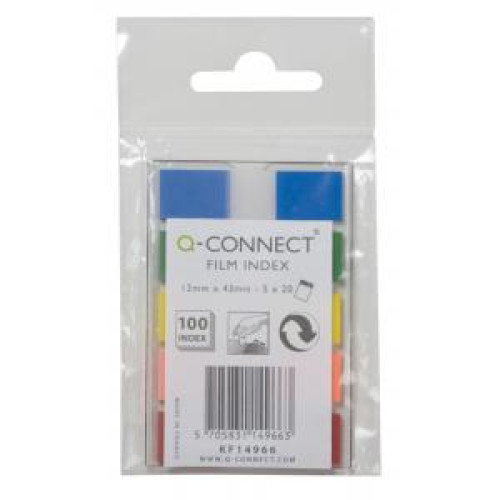 Záložky Q-CONNECT fóliové 12x43mm, 5x26 lístkov Záložky Q-CONNECT fóliové 12x43mm, 5x26 lístkov