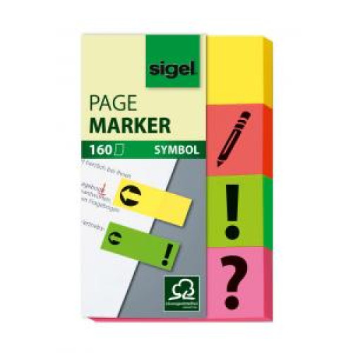 Záložky samolepiace značkovacie, 50x20mm, 4x40 lístkov symboly Záložky samolepiace značkovacie, 50x20mm, 4x40 lístkov symboly