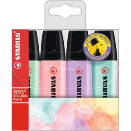 Sada zvýrazňovačov STABILO BOSS pastel 4S Sada zvýrazňovačov STABILO BOSS pastel 4S