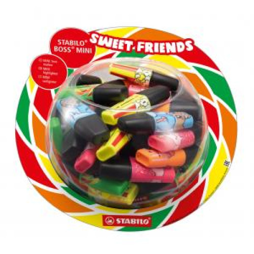 Sada zvýrazňovačov STABILO Boss Sweet Friends friend v plastovej dóze Sada zvýrazňovačov STABILO Boss Sweet Friends friend v plastovej dóze