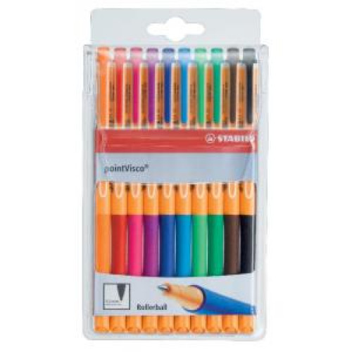 Sada gélových rollerov STABILO pointVisco 10ks Sada gélových rollerov STABILO pointVisco 10ks