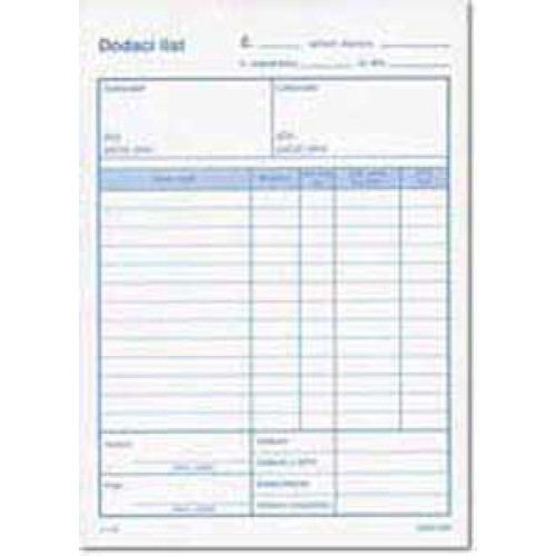 Dodací list s DPH, samoprepis, A4 Dodací list s DPH, samoprepis, A4