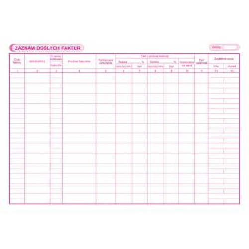 Kniha došlých faktúr, A4, 30 listov Kniha došlých faktúr, A4, 30 listov