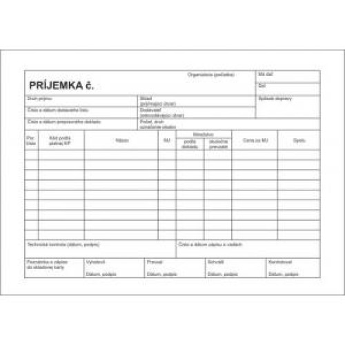 Príjemka, A5, samoprepis, 100 listov Príjemka, A5, samoprepis, 100 listov