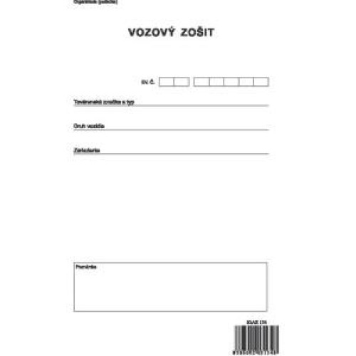 Vozový zošit, A4, 152 strán Vozový zošit, A4, 152 strán