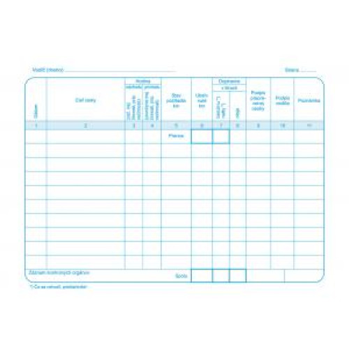 Záznam o prevádzke vozidla osobnej dopravy, A5, blok Záznam o prevádzke vozidla osobnej dopravy, A5, blok