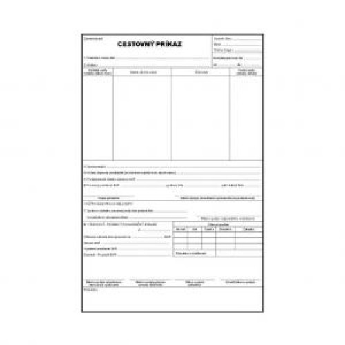 Cestovný príkaz, A4, blok, 100 listov Cestovný príkaz, A4, blok, 100 listov