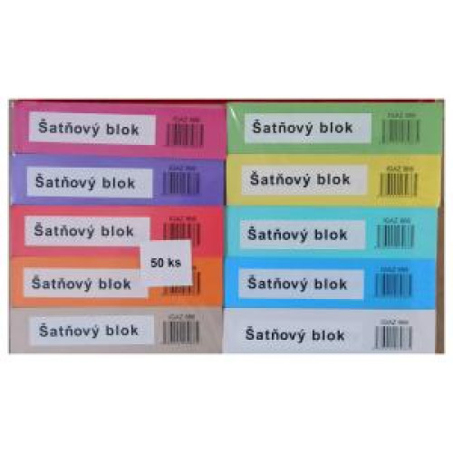 Šatňový blok, 100 lístkov - farebný papier Šatňový blok, 100 lístkov - farebný papier