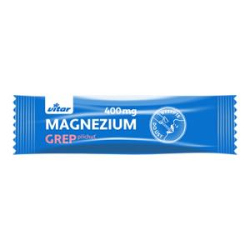 MAGNÉZIUM 400 mg+ vitamíny B6 a C s príchuťou grepu (20 ks) MAGNÉZIUM 400 mg+ vitamíny B6 a C s príchuťou grepu (20 ks)