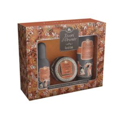 Mix variant Tesori d´Oriente Sprchový krém 250ml + Parfémovaná voda 100ml + vonná sviečka Mix variant Tesori d´Oriente Sprchový krém 250ml + Parfémovaná voda 100ml + vonná sviečka