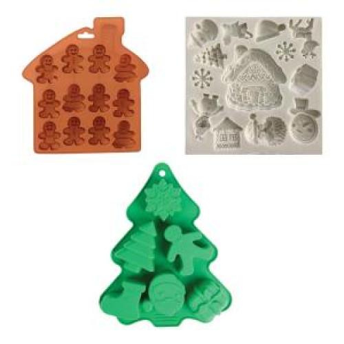 Silikónová forma na pečenie vianočná MIX motívov Silikónová forma na pečenie vianočná MIX motívov
