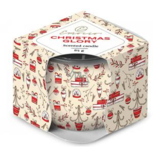 Emocio Sklo Dekor 70x62 mm Christmas Glory - Cookie and Cream, vonná sviečka Emocio Sklo Dekor 70x62 mm Christmas Glory - Cookie and Cream, vonná sviečka