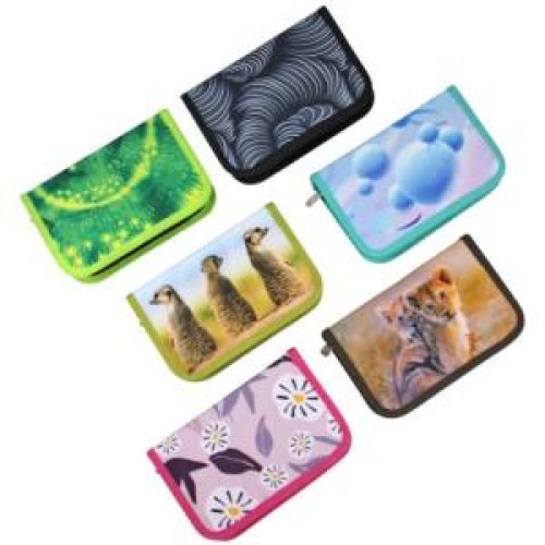 Peračník 1-zipsový 1-klopý plný mix farieb Peračník 1-zipsový 1-klopý plný mix farieb