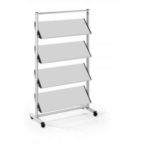 Mobilný prezentačný stojan Helit 12xA4 sivý/kov Mobilný prezentačný stojan Helit 12xA4 sivý/kov