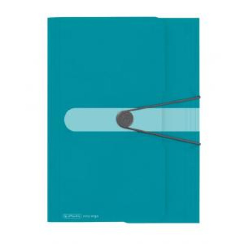 Plastový obal s gumičkou Herlitz Color Blocking karibská tyrkysová Plastový obal s gumičkou Herlitz Color Blocking karibská tyrkysová