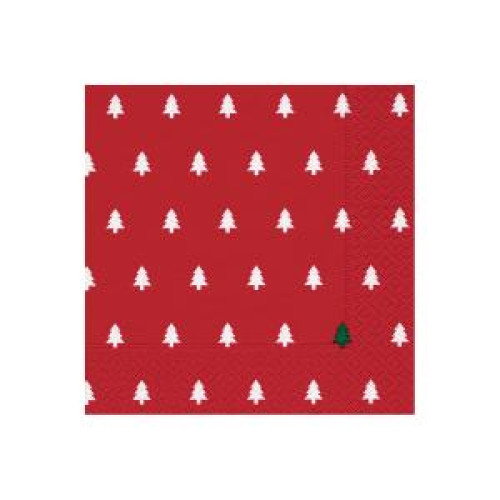 Vianočné servítky 33x33cm Červené stromy 20 ks Vianočné servítky 33x33cm Červené stromy 20 ks